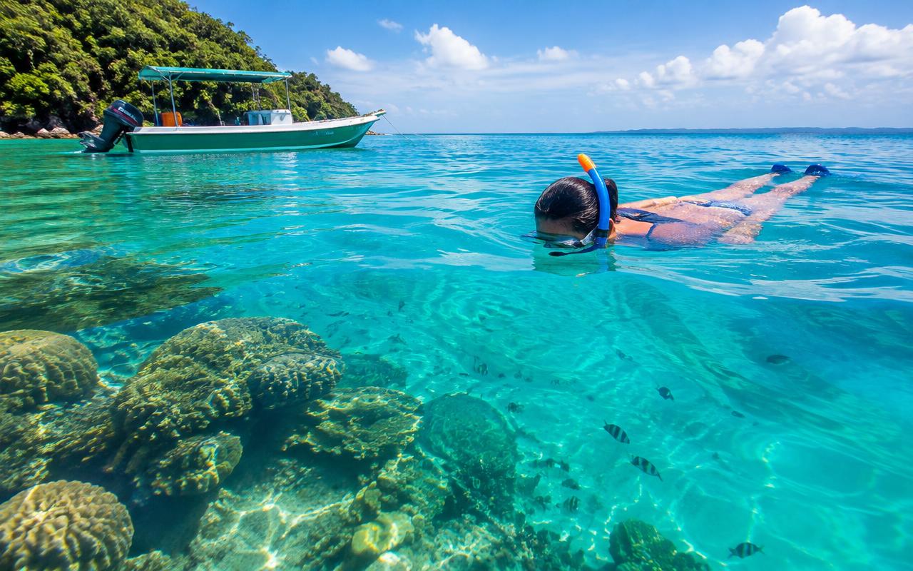 Snorkeling in the clear waters around Pangkor Island