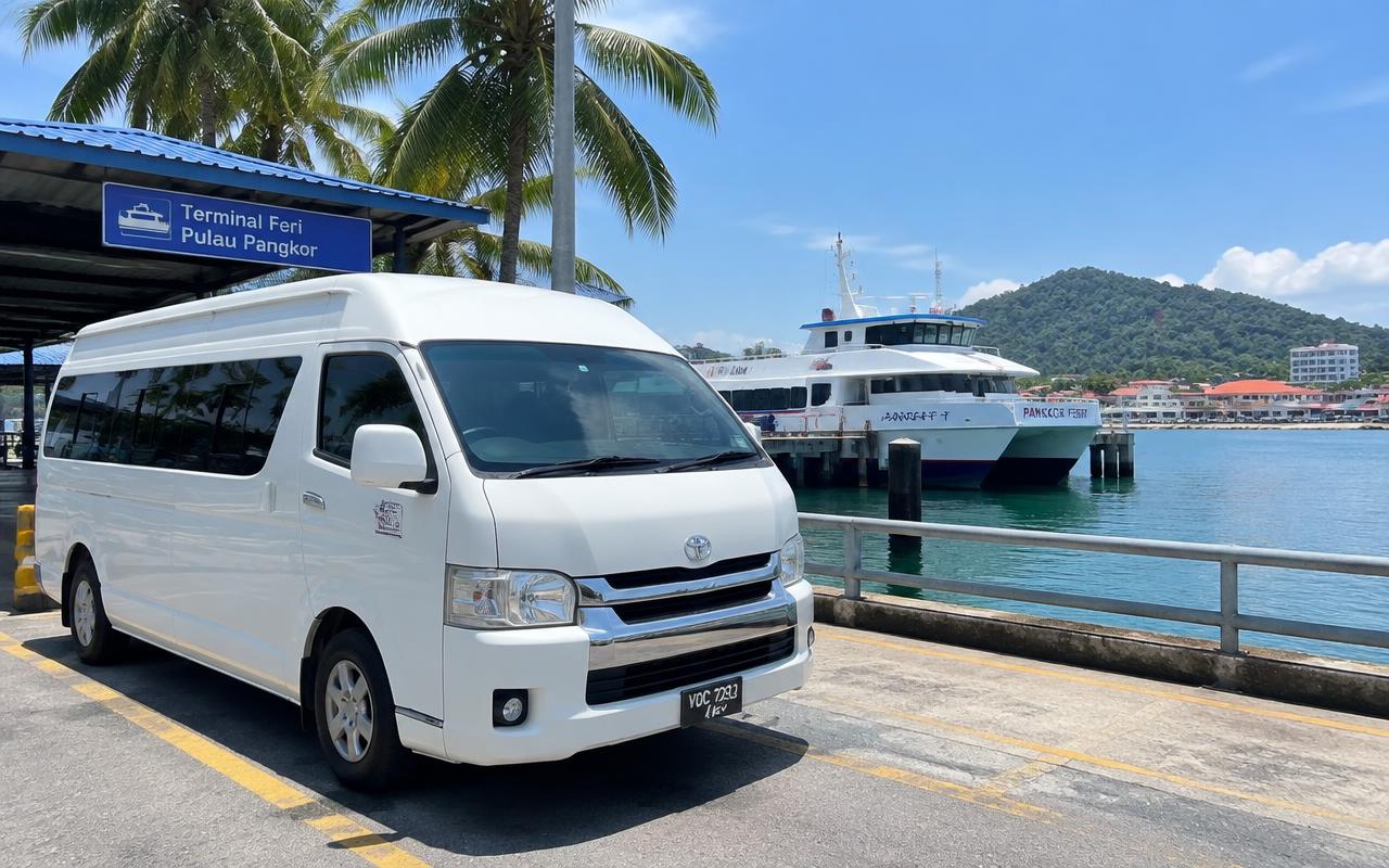 Private transfer van on the mainland near Lumut Jetty